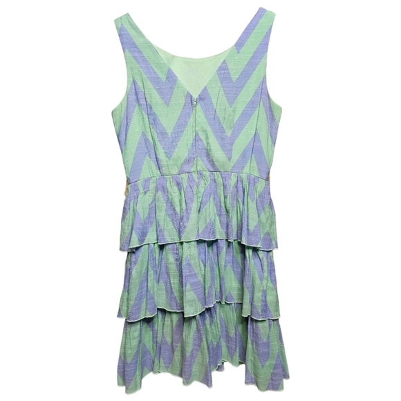 Teeze Me stripped sleeveless dress with ruffles. Size 9 - Picture 2 of 5